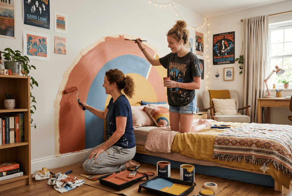 Decoração De Apartamento DIY: Cabeceira Com Pintura