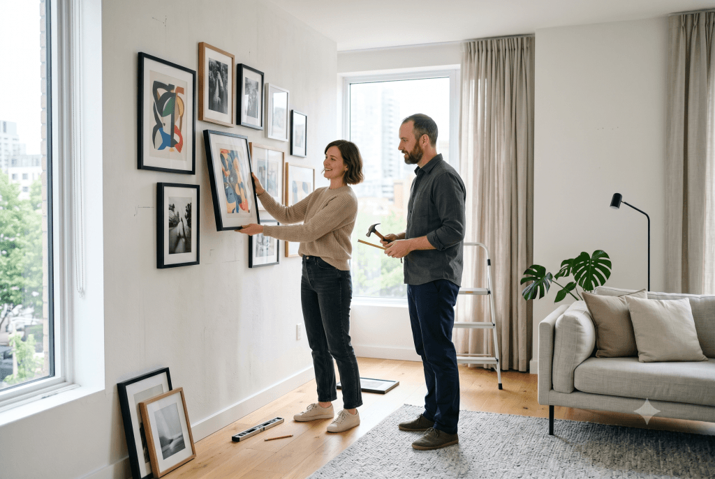 Decoração De Apartamento DIY: Parede de Quadros na Sala